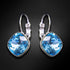 Auskarai "Apakintas Spindesys IV (Akvamarino Mėlyna)" su Swarovski™ kristalais